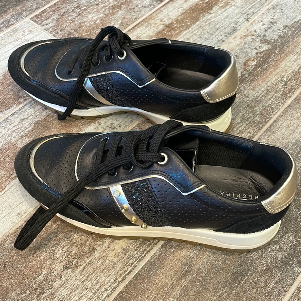 Geox Black and Gold Sneakers